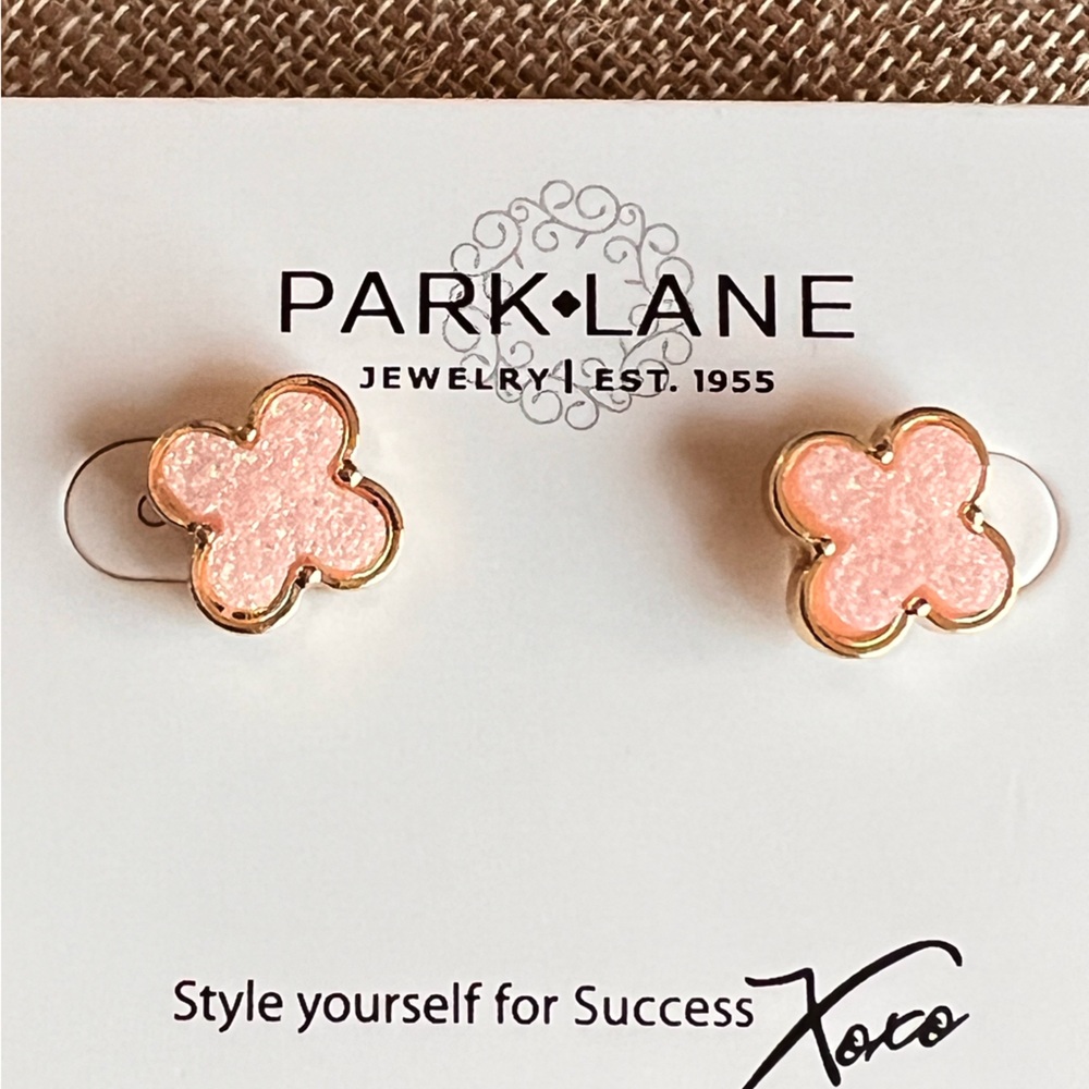 Stardust Earrings- Pink Blush Druzy Studs by Park Lane - Picture 2 of 6